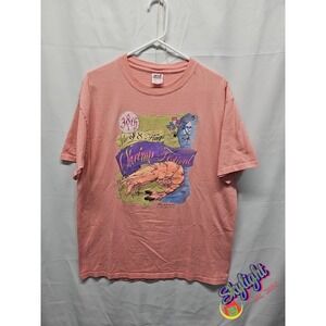 Anvil Men Coral 2001 Fernandina Beach Florida Isle Shrimp Festival T Shirt SZ XL